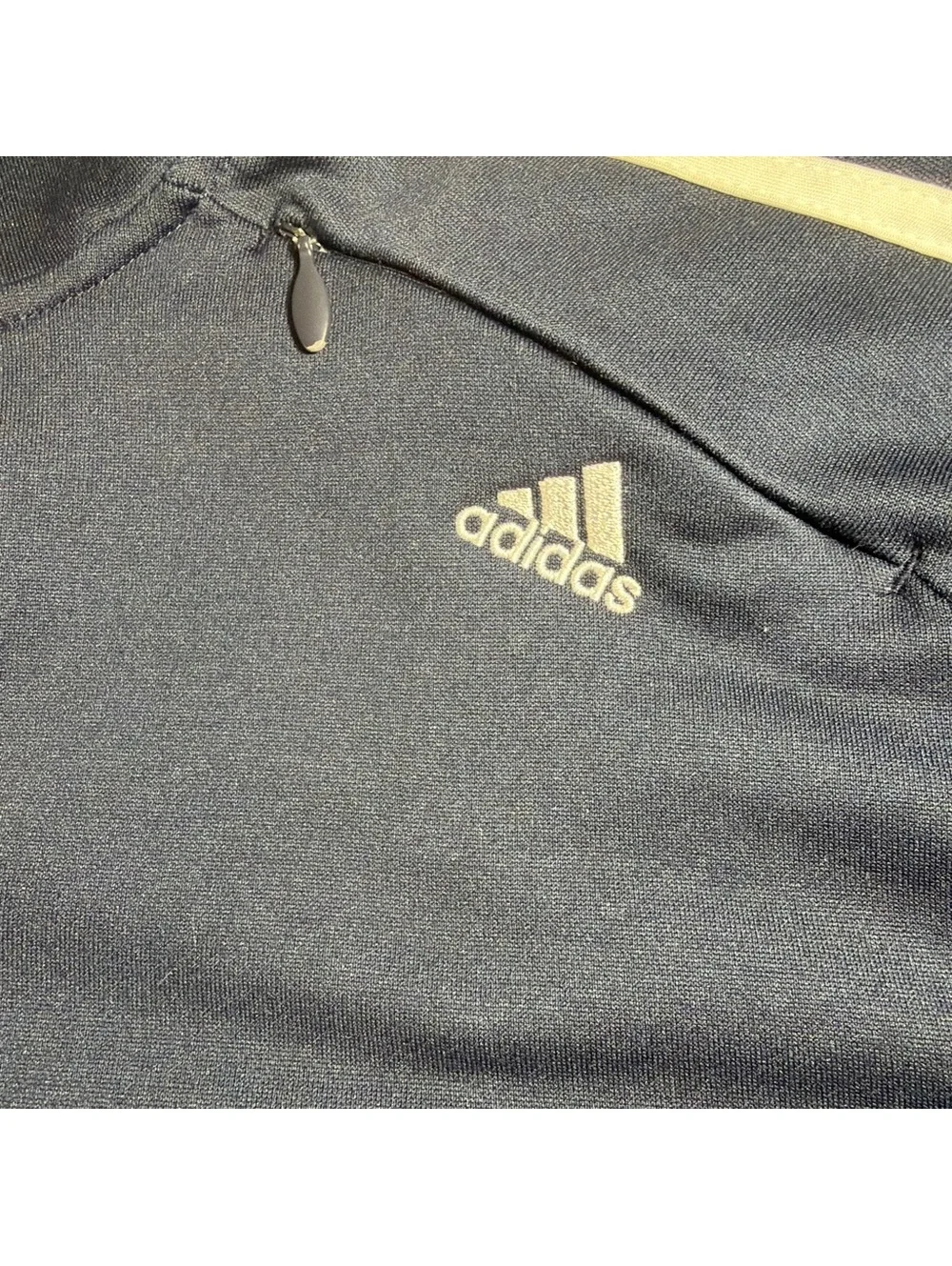 Adidas Mens L Navy Quarter Zip Pullover Jacket  Athletic Training Sweatshirt
